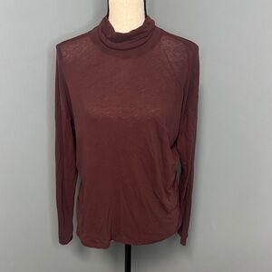 Everlane Women’s Brown Turtle Neck Top Sz L